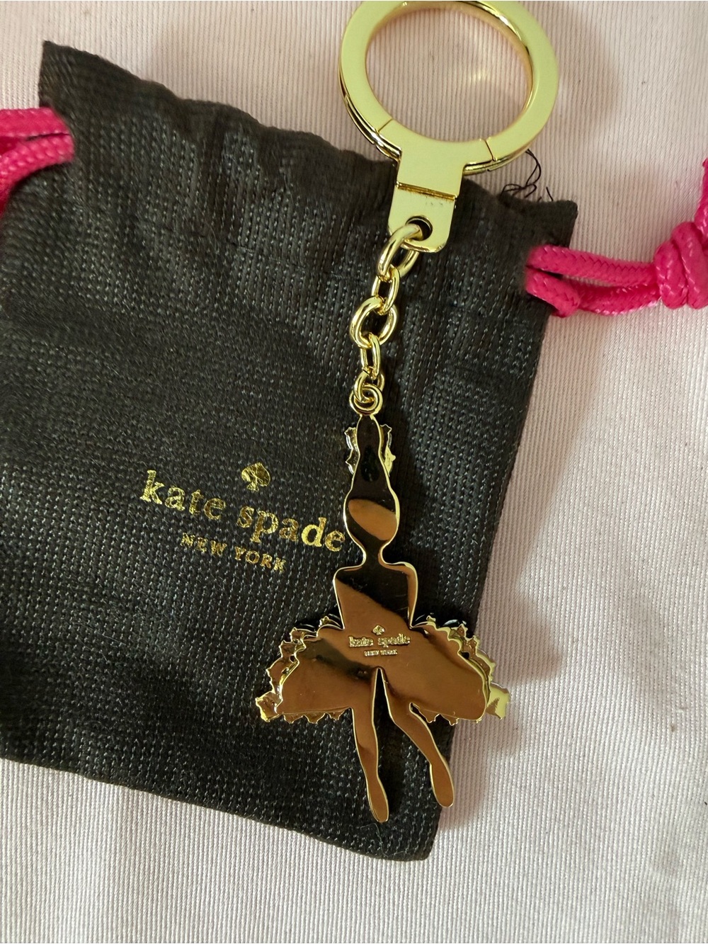Kate Spade On Pointe Showgirl Bag Charm Keychain - Rare - Picture 2 of 3